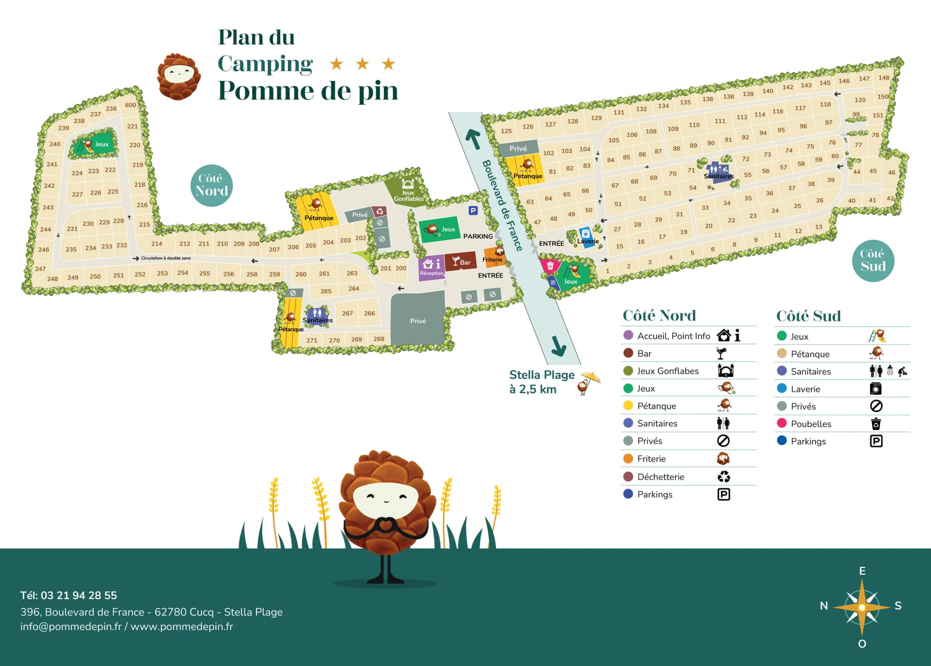 Plan 2026 du Camping Pomme de Pin
