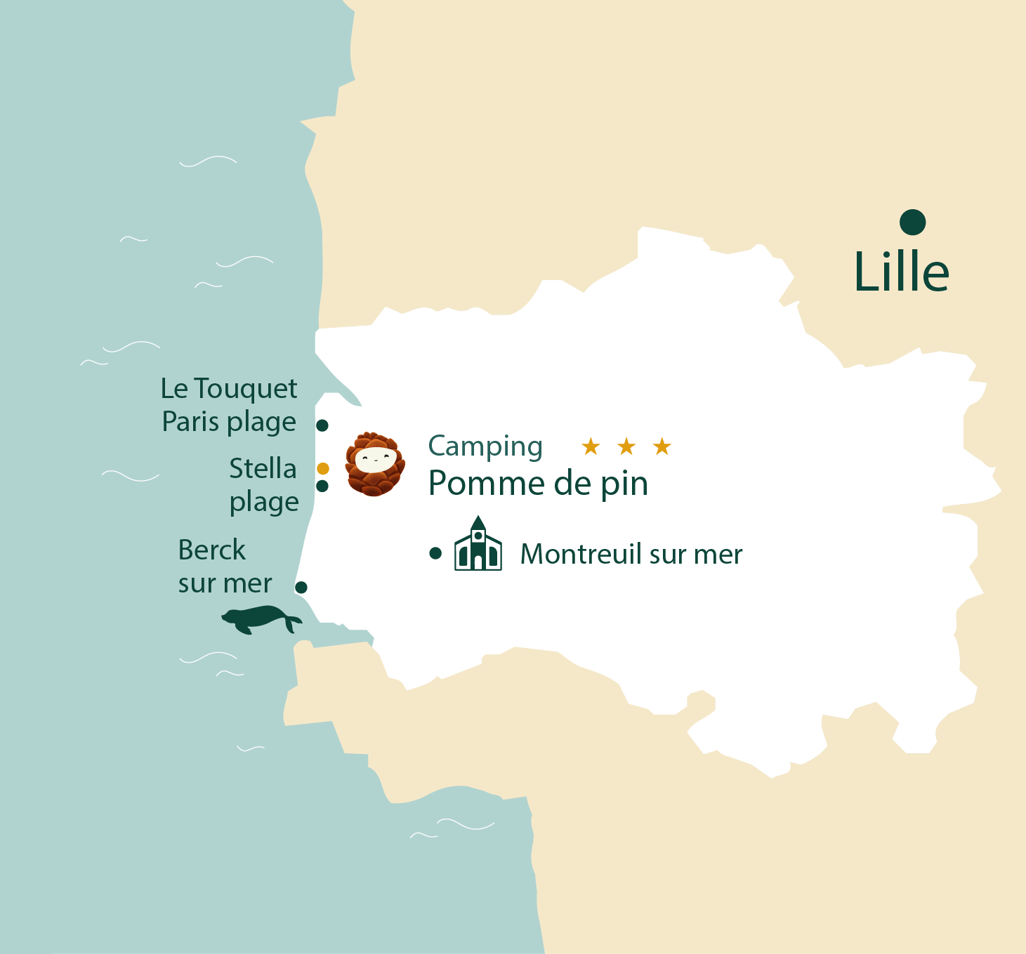 Camping Pomme de Pin Stella plage et la côte d’Opale